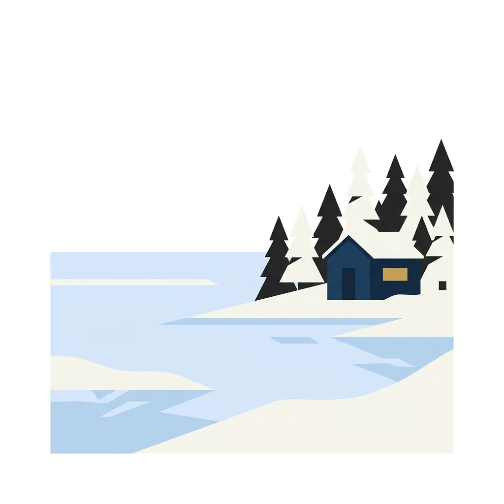 Zima w Augustowie — zamarznięte jezioro Necko i sauna