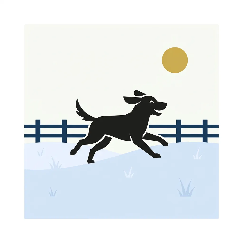 Pies biegający w ogrodzonym ogrodzie